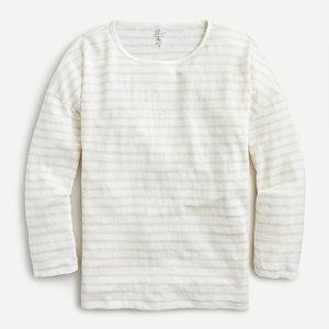 J. Crew Relaxed Linen Wide-Sleeve T-Shirt in stripe L